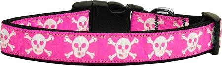 Pink Skulls Nylon Collar