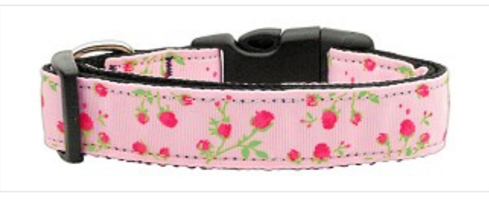 Roses (Pink) Nylon Collar