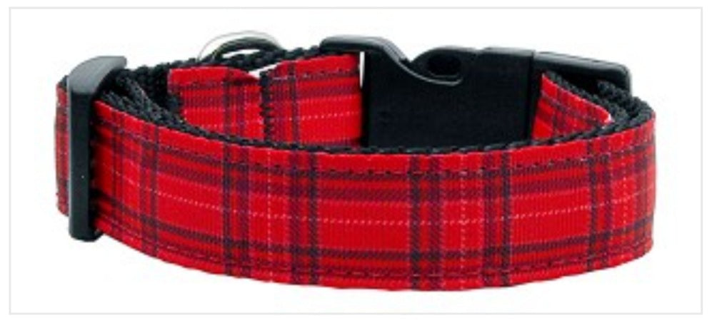 Plaid Red Nylon Collar